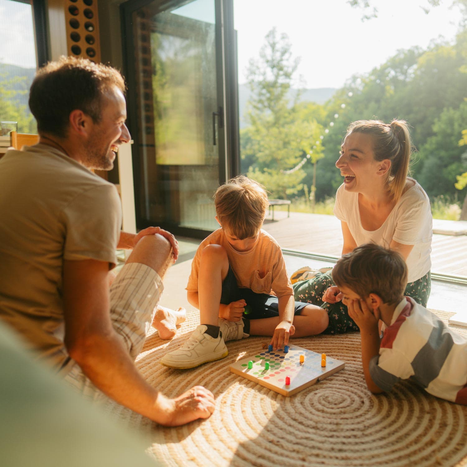 Family playing games