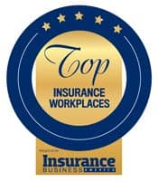 Top insurance places to work award logo