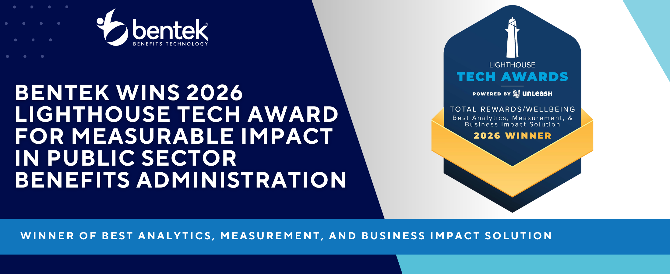 Bentek wins 2026 Lighthouse Tech Award for best analytics, measurement, and business impact solution in public sector benefits administration platform and HR systems
