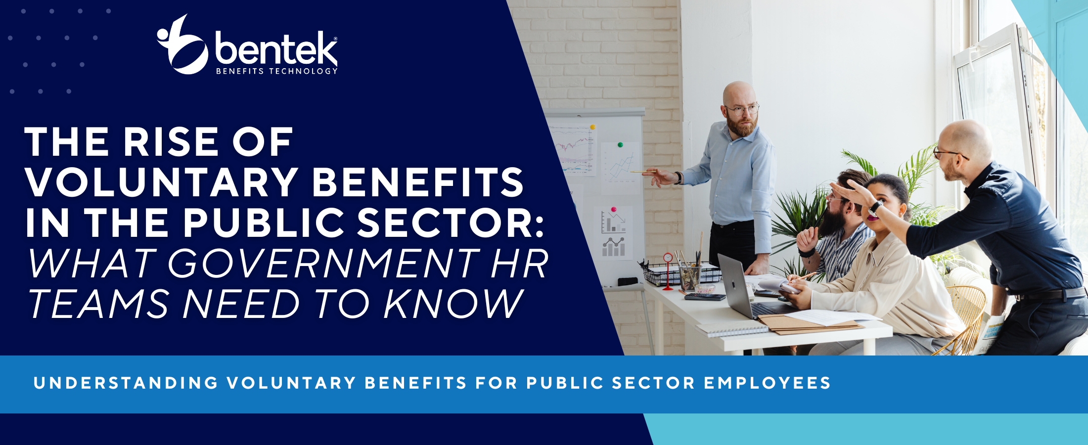 Voluntary benefits in the public sector meeting with HR team discussing employee benefits strategy and benefits administration platform for government organizations